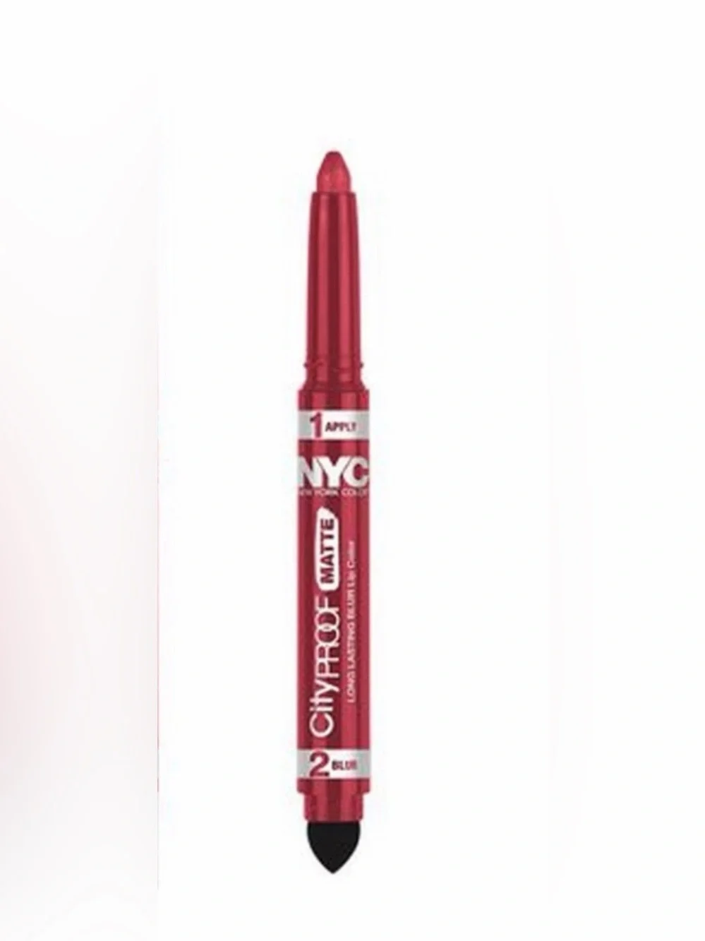 NYC RED HIGH LINE Matte Lip Color CRAYON dual ended - Vibrant Red